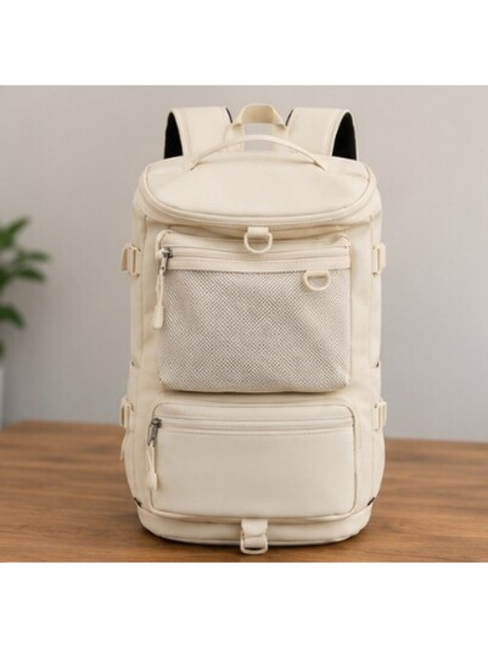 Convertible Gym Duffel Backpack, Shoe Compartment, Cream